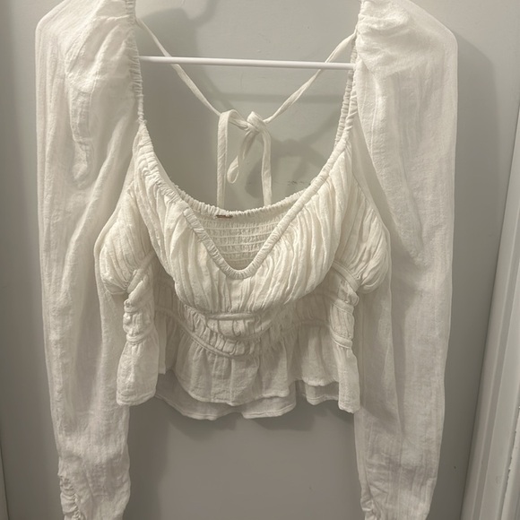 Free People Chloe Puff Sleeve white Blouse approx size Small not tag attached - Picture 9 of 11